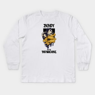 Playera Bendy And Ink Machine, Bendi, Boris, Sammy Kids Long Sleeve T-Shirt